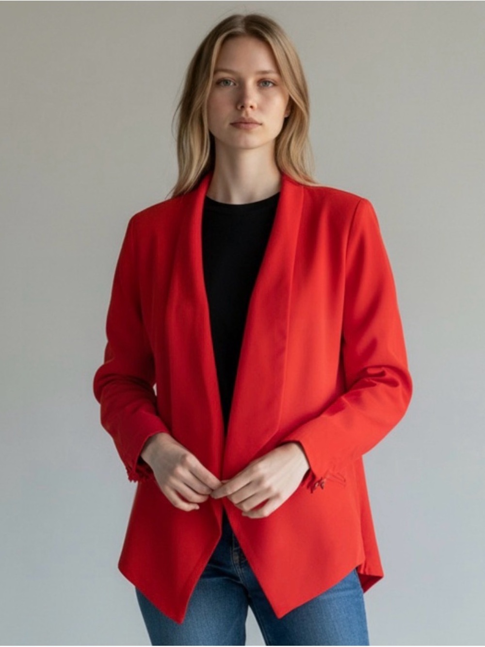 🫶🏻 Lulus Red Open-Front Women's Blazer Jacket